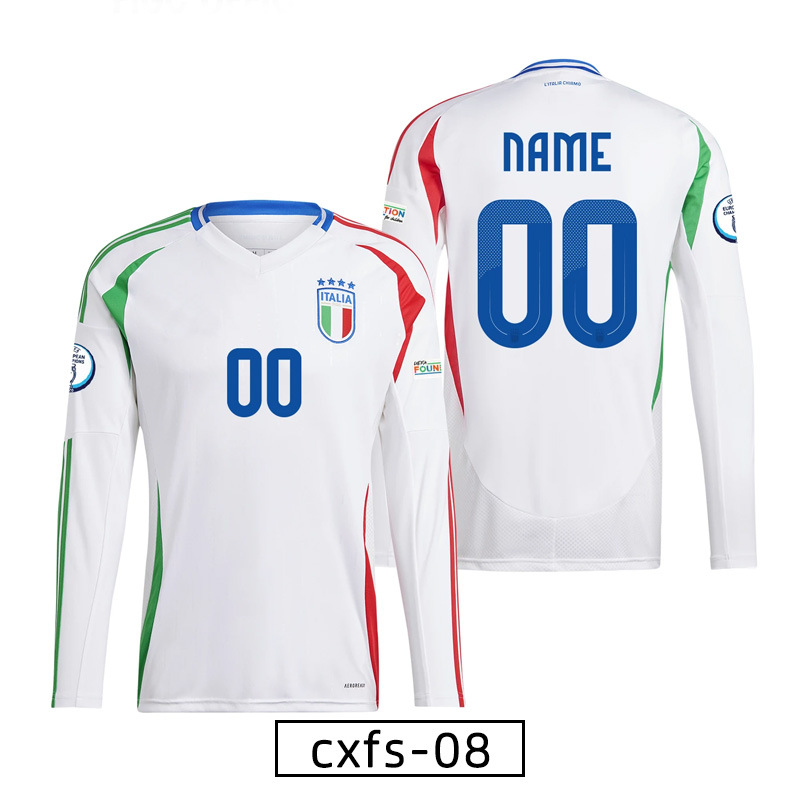 Comercio extranjero transfronterizo para camisetas de fan de manga larga personalizadas otoño y invierno 2025, camisetas de fútbol gruesas, camisetas de fútbol retro