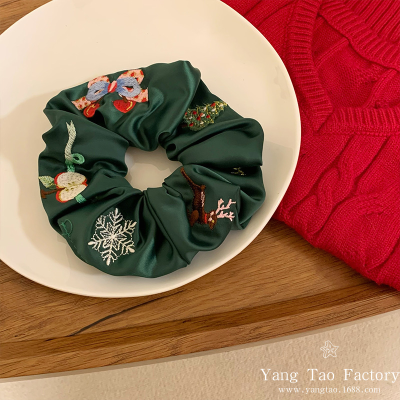 Producción original _ Año Nuevo bordado anillo de pelo de nicho de alto nivel anillo de pelo de bolas de intestino