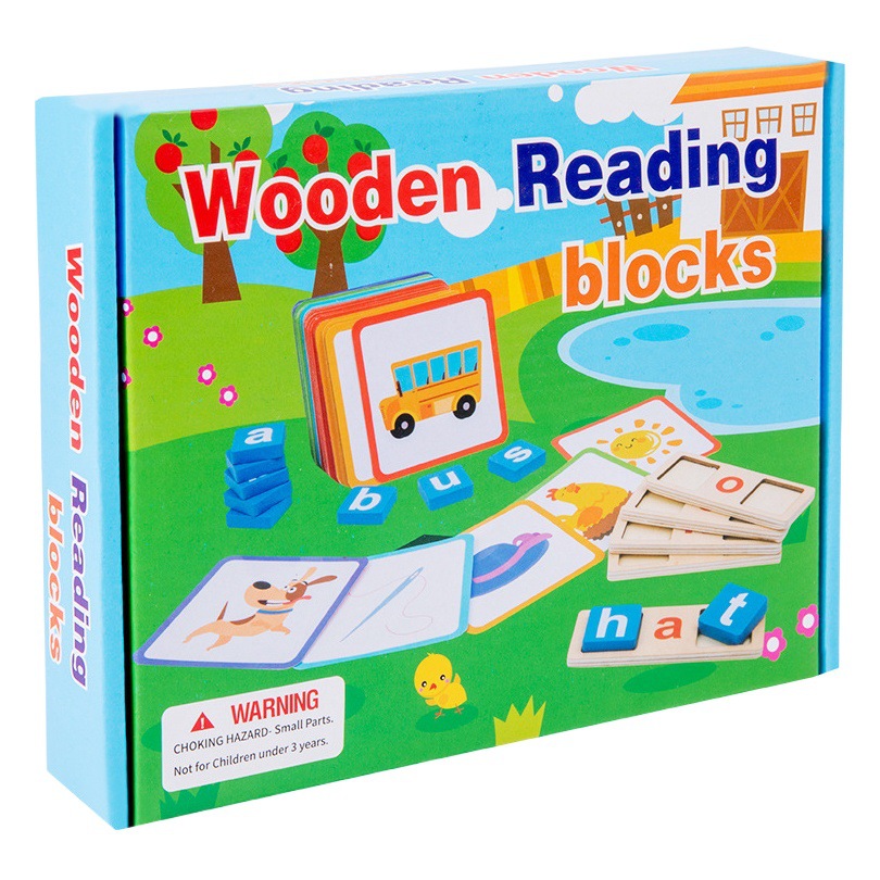 Madera infantil 26 letras inglesas educación temprana cognitiva de palabras ejercicio de ortografía relleno de palabras de juego de juguetes
