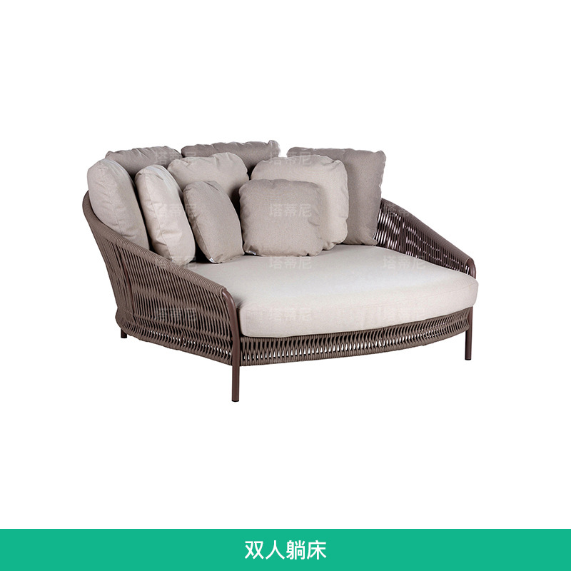 Sofá de exterior para villa, patio, terraza, sala de estar, muebles de ratán para jardín, balcón, conjunto de sofá y mesa de café