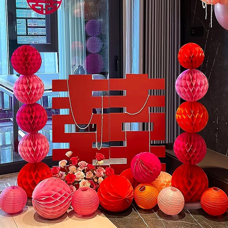 婚房布置套装立体双面囍字KT板婚庆装饰酒店婚礼落地摆件加厚套餐|undefined