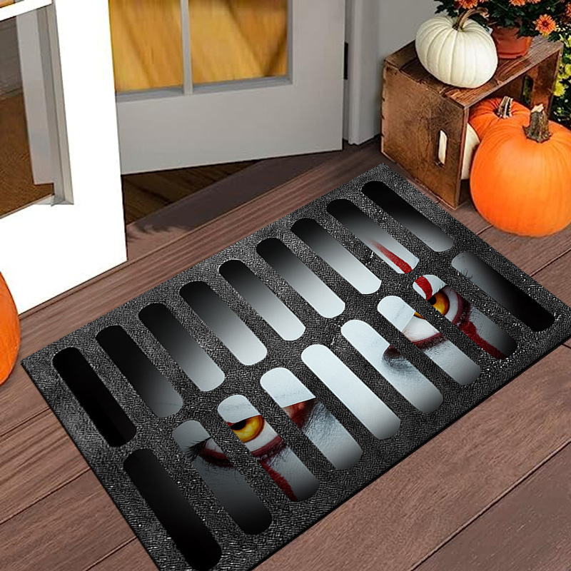アマゾン工場のハロウィンの透かし彫りの装飾のじゅうたんの3d視覚の立体的なマットの玄関の家の入り口の足のマットの卸売り|undefined