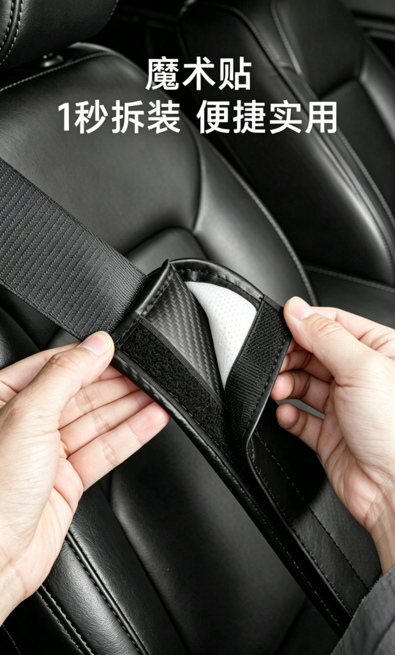 Car Seat Belt Cover Shoulder Cover Car Leather Shoulder Guard Anti-Strangle Protective Cover Pendant Car Interior Decoration Supplies