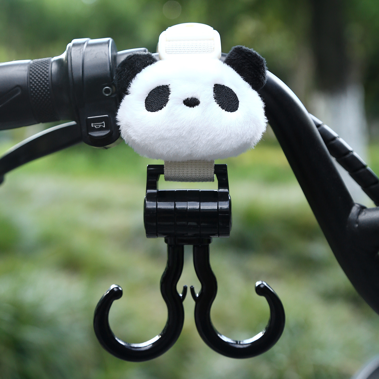 Double Hook, Universal Other Electric Vehicle Accessories - beige-double-hook-black-and-white-panda-plush-short-22cm