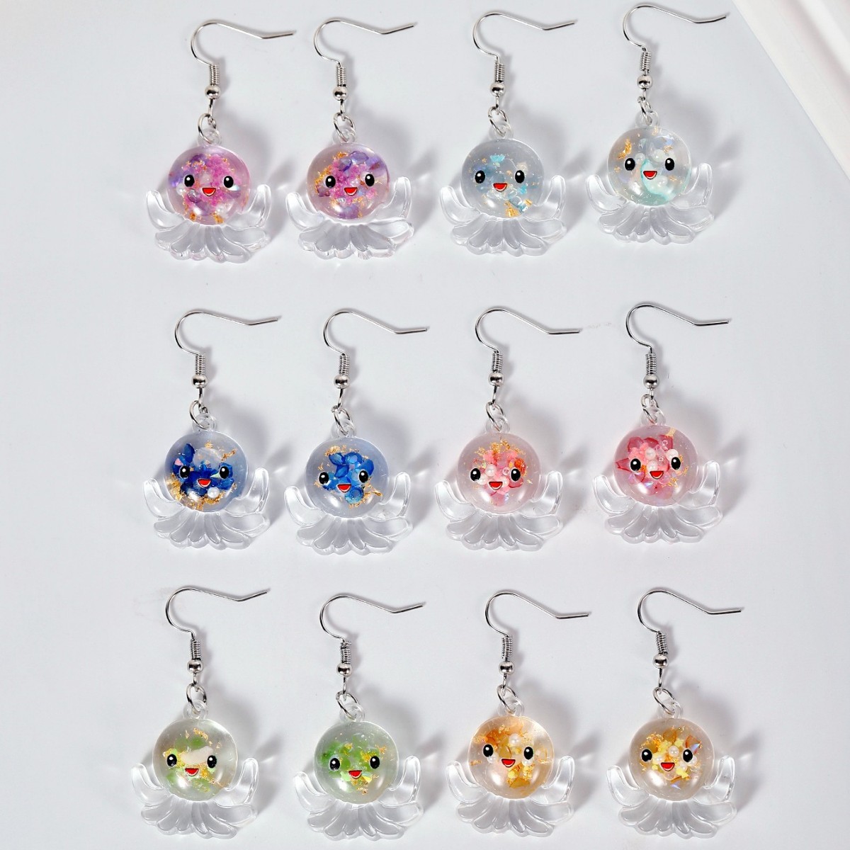 Wholesale Jewelry Cartoon Style Cute Octopus Plastic Resin Luminous Transparent Drop Earrings display picture 1