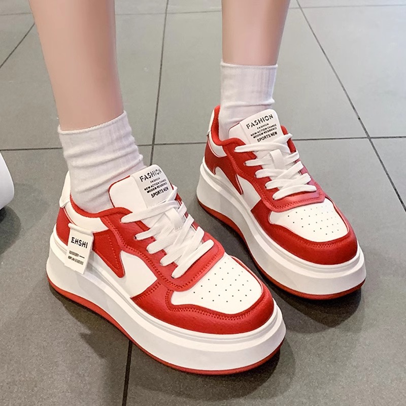 Damen Freizeitschuhe Rot Vielseitige Sportliche Modeschuhe_voghion.com