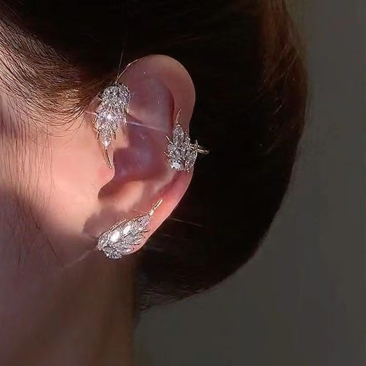 Women'S Gender Plating, Inlay Design Elegant Fashion Grain Copper Plating Inlay Zircon Ear Clips