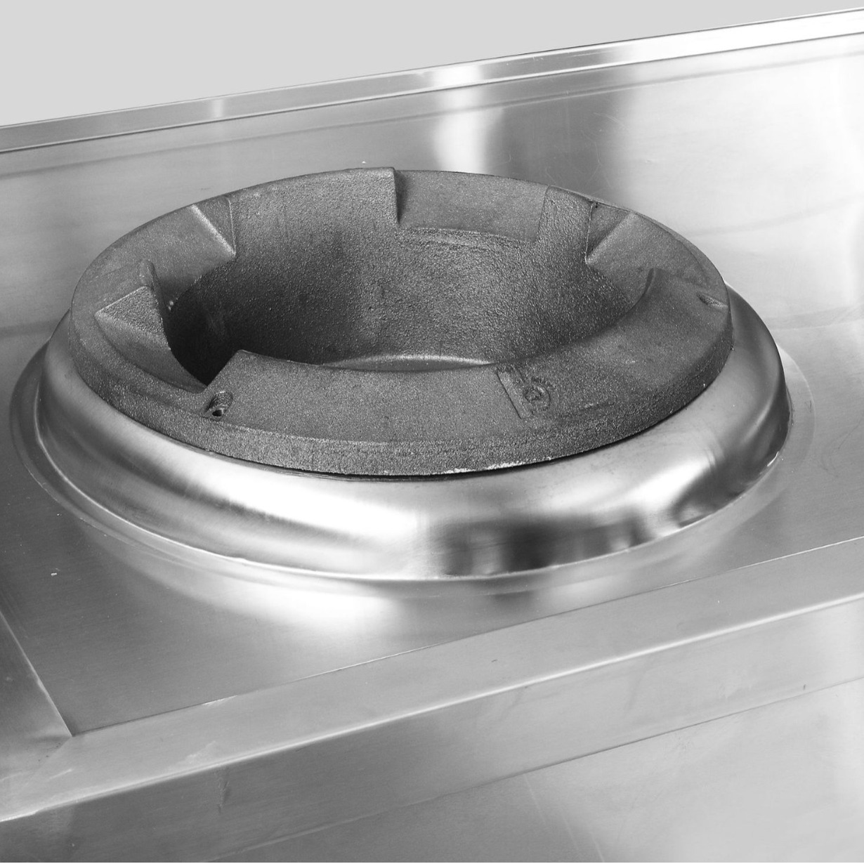 不锈钢材质商用厨房单猛火灶双猛火灶平台油烟净化一体机