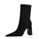 318-8 Wind Sexy Night Club Slim Thick Heel Super High Heel Suede Pointed Winter Short Boots Women's Boots