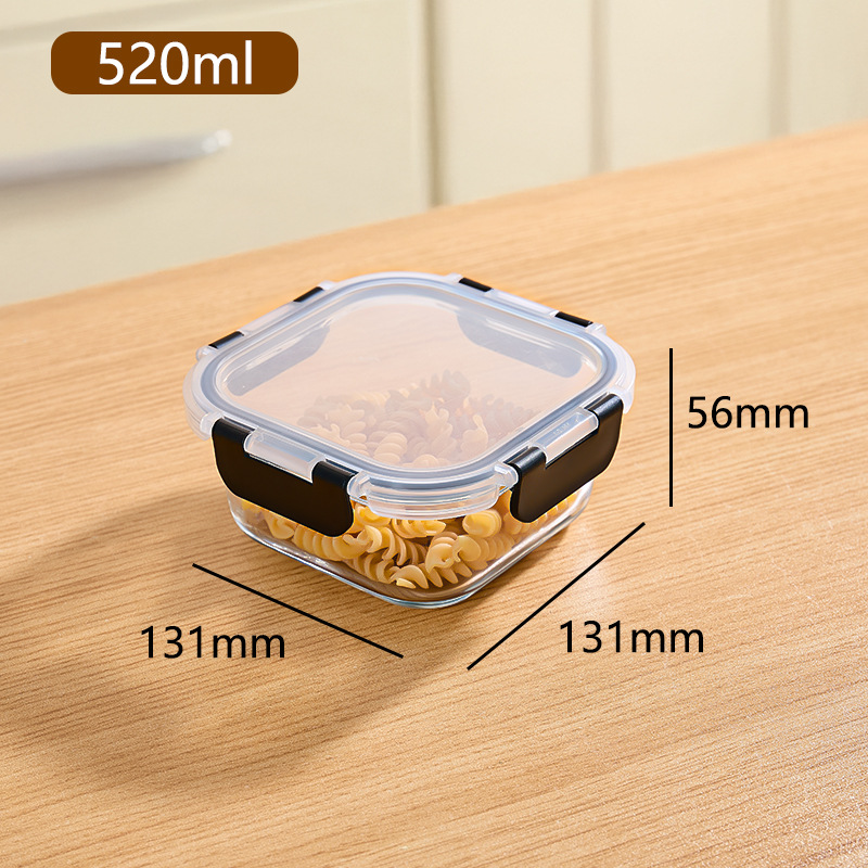 Caja de almuerzo de vidrio al por mayor puede calentarse por microondas, caja de almuerzo de oficina, caja de preservación sellada de gran capacidad