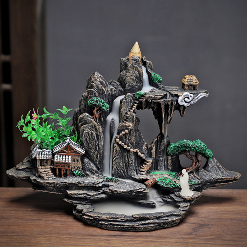 Creative backflow incense burner resin ornaments crafts aromatherapy burner backflow incense cloud burner backflow incense burner large wholesale