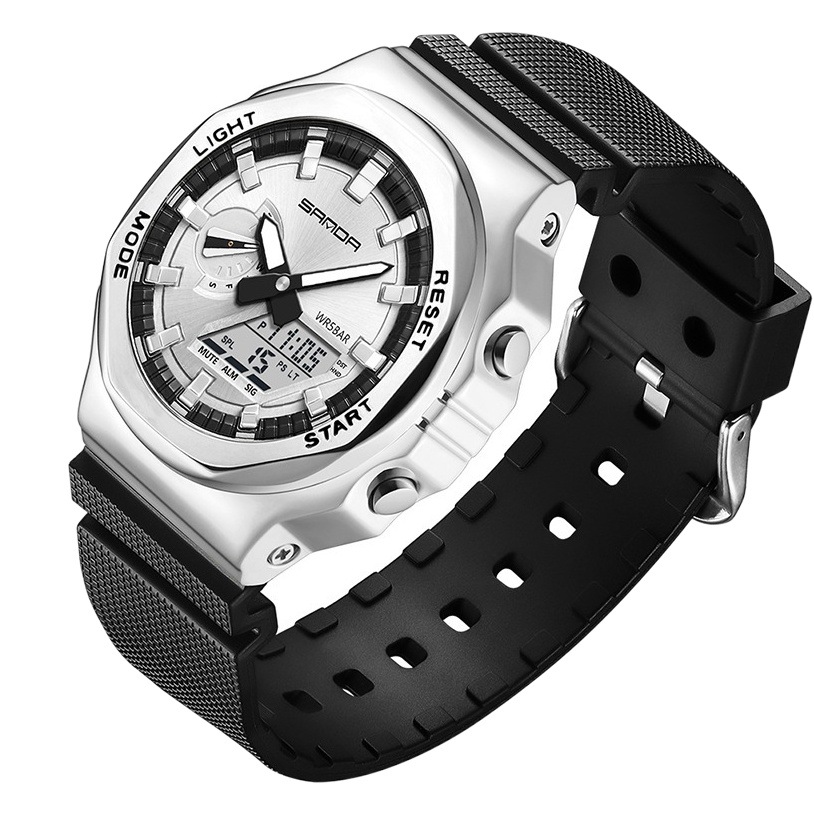 SANDA 3167 nuevo reloj creativo moda deportes multifuncional luminoso moda hombres reloj electrónico