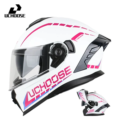 Wholesale Motorcycle Helmets for Men Motosiklet kaskı (dəbilqə) - bright-white-pink-lines-s