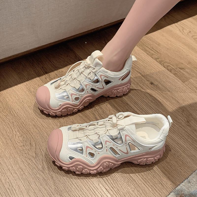 Zapatos casuales huecos al aire libre de moda para mujer 2025 verano nuevos zapatos feos y lindos zapatos deportivos para correr zapatos para caminar zapatos para papá