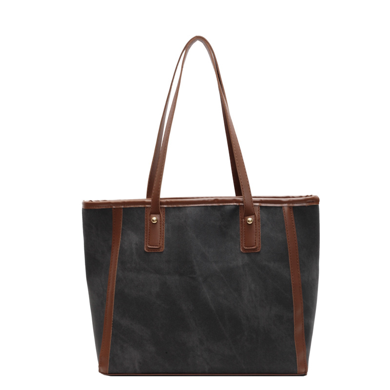 Alta sensación de bolso de mano de gran capacidad para mujeres otoño / invierno 2024 nuevo estilo retro moda tote bolso de hombro