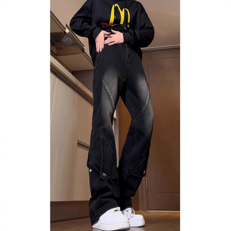 American-Style Workwear Jeans for Men, American High Street Hip-Hop Pants, Slim-Fit Casual Stylish Youth Flared Long Pants American-Style Workwear Jeans for Men, American High Street Hip-Hop Pants, Slim-Fit Casual Stylish Youth Flared Long Pants