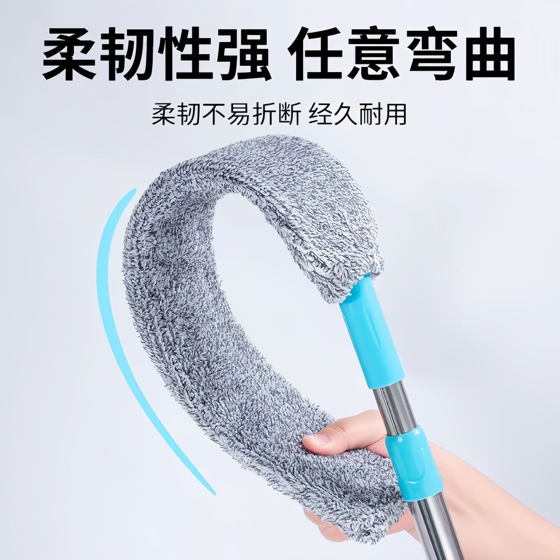 Directly from the Manufacturer: Telescopic Dust Duster with Stainless Steel Washable Cloth Head for Cleaning under Beds, Gaps, and Ceilings; Wholesale
