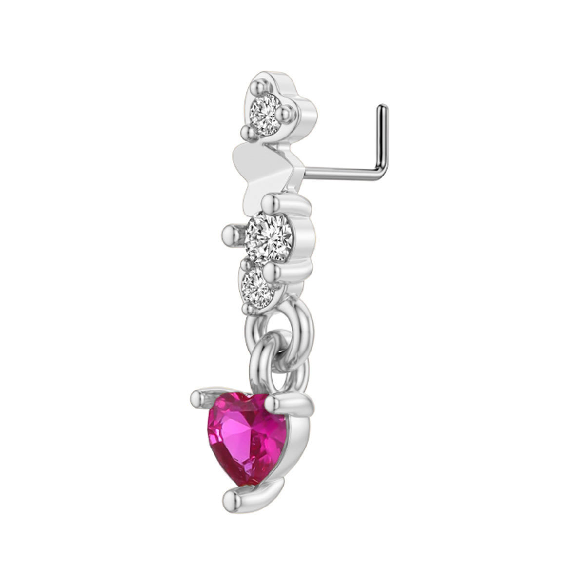 Zircon Animal Nose Stud In Stainless Steel For Piercing_voghion.com