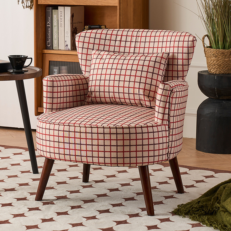 Balcón sala de estar sofá de tela estilo chino estilo americano sofá casual silla de cabecera retró casual silla de sofá