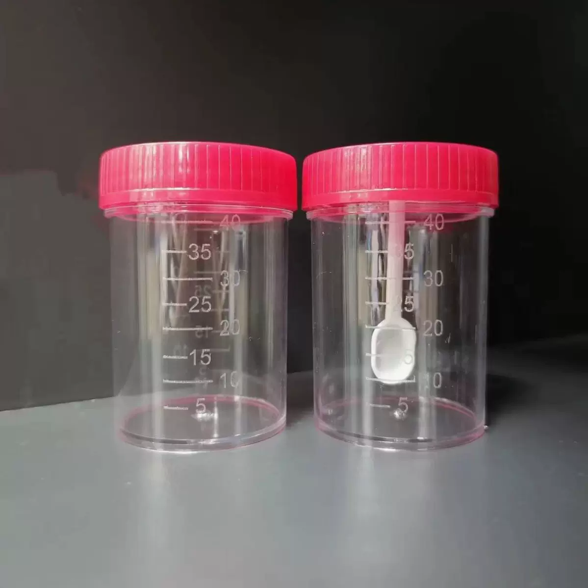 PS塑料尿杯  40ML螺口痰杯尿杯螺旋盖大便杯一次性刻度杯
