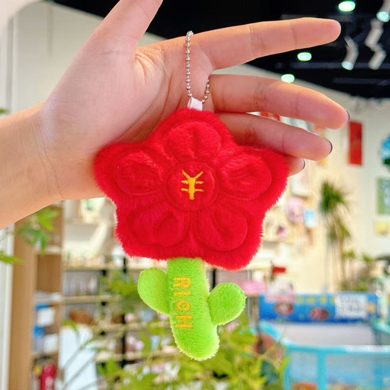 Creativo lindos colgantes de flores juguetes de peluche muñecas bolsas colgantes muñecas llaveros ramo muñecas al por mayor