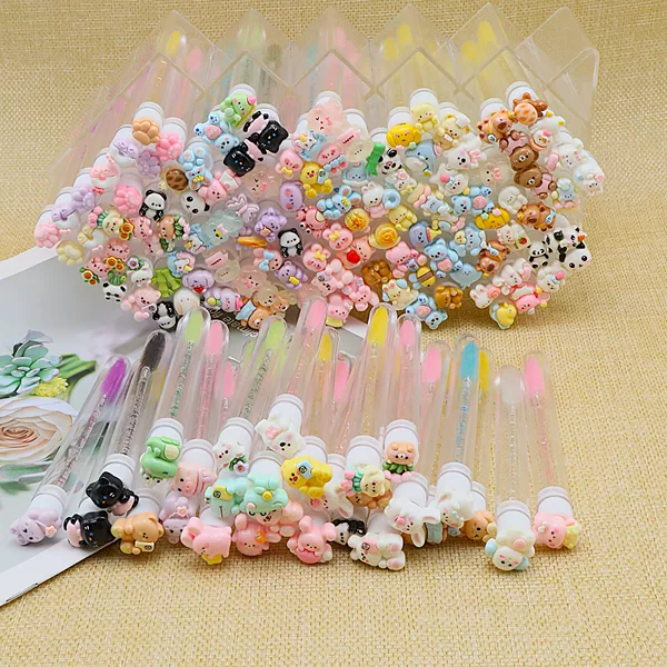 Cartoon Tube Eyelash Brush, Independent Crystal Glitter Eyelash Brush, Cartoon Makeup Brush, Eyelash Brush, Eyebrow Comb, Eyebrow Brush