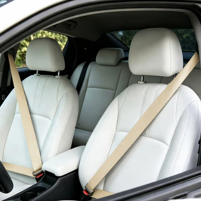 length and width of 4.8CM, Car seat belt - beige