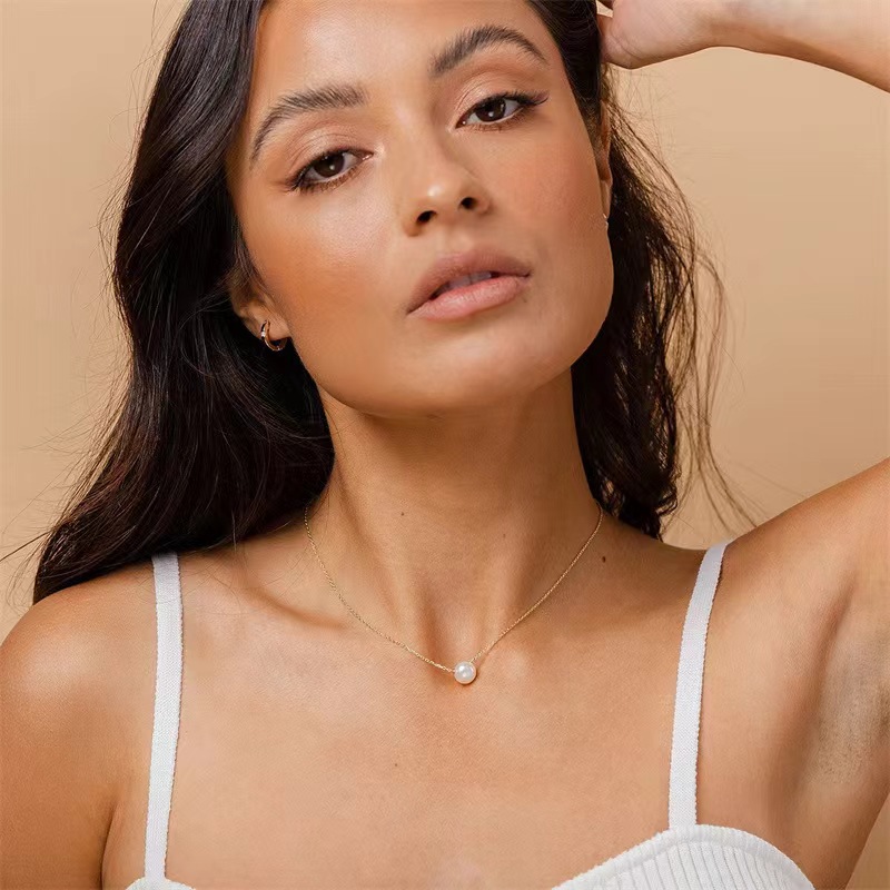 Colar de pérolas de luxo com fecho magnético para mulheres_voghion.com