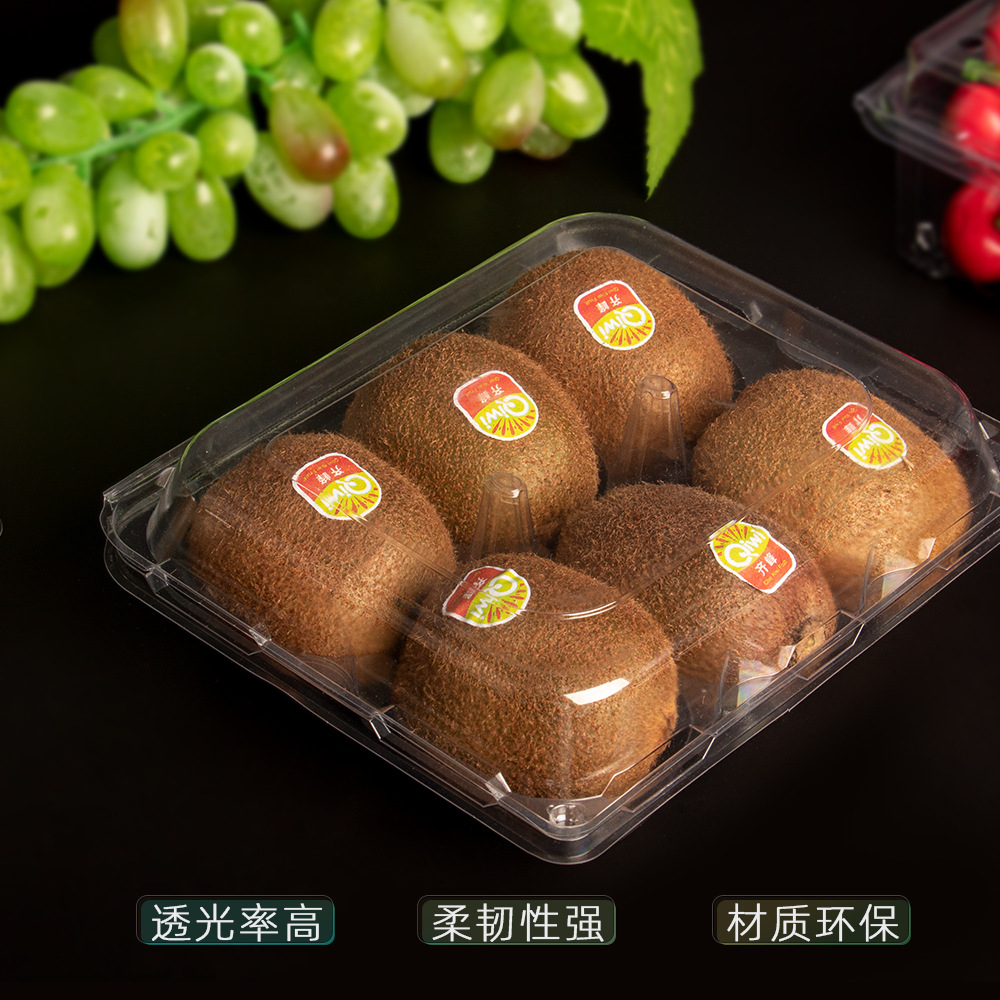 Caja de embalaje de plástico desechable de kiwi vendida directa de 6 piezas de caja de embalaje de kiwi transparente y gruesa Jiapei