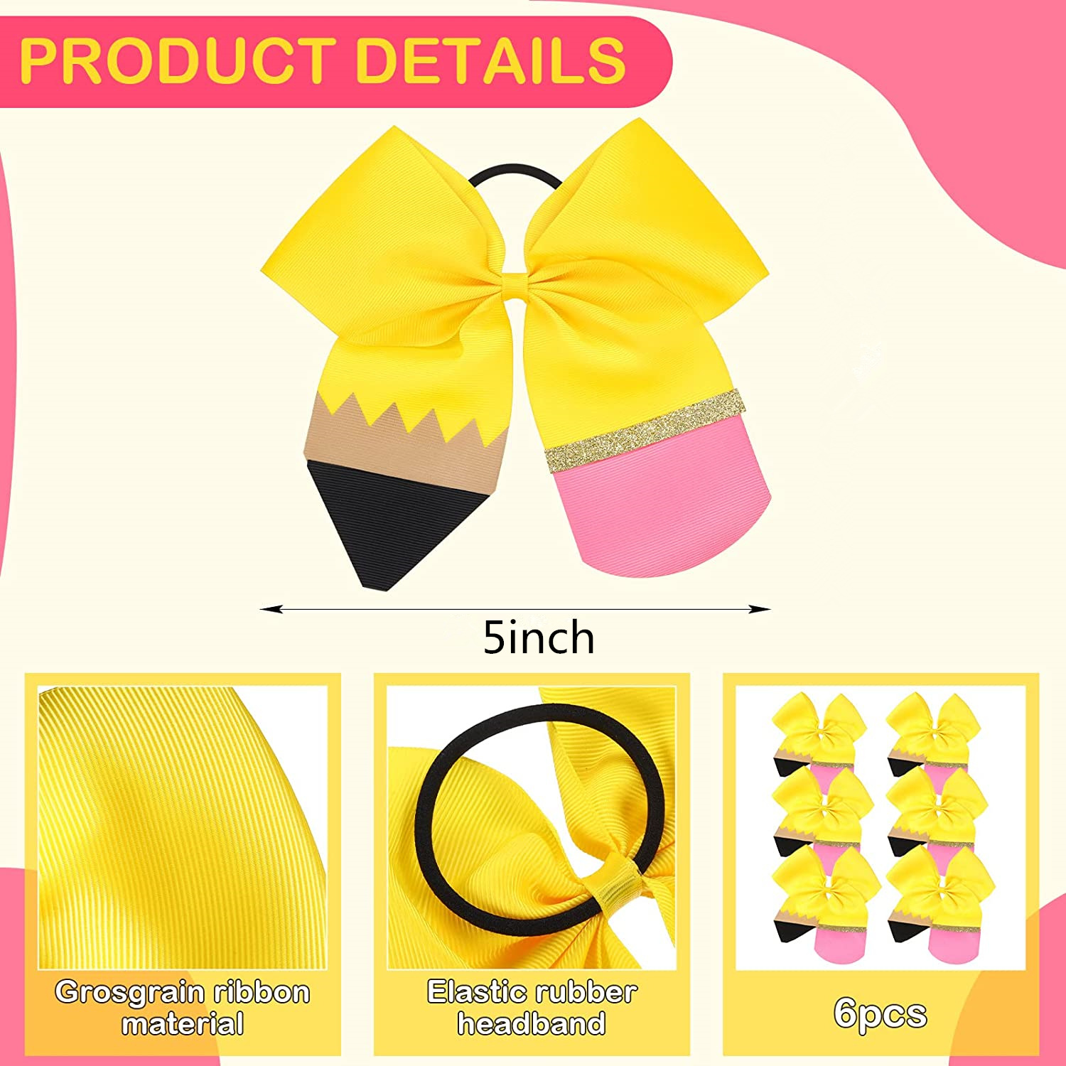 12g Weight Girl's Cute Simple Style Pencil Rib Ribbon Bowknot Hair Tie