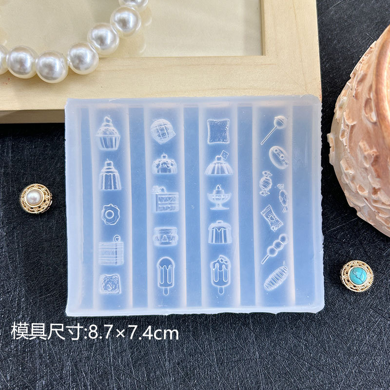微缩可颂面包甜甜圈造型浮雕美甲装饰 高透模具diy创意雕花胶模|undefined