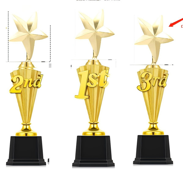 Nuevo trofeo estrella de cinco puntas 1er trofeo al por mayor personalizado MVP voluntario trofeo estrella de cinco puntas regalo de celebración escolar