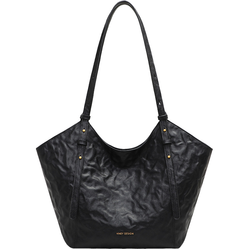 Túi tote da nữ đáy rộng dáng đeo nách — đen, Lời bài hát: Black (Public Version)
