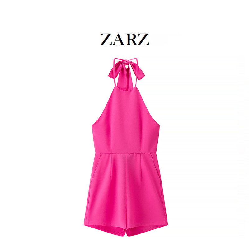 ZARZ Homemade European and American Style New Women's Classic Fashion All-match Bow Neck Junction Shorts ZARZ Homemade European and American Style New Women's Classic Fashion All-match Bow Neck Junction Shorts