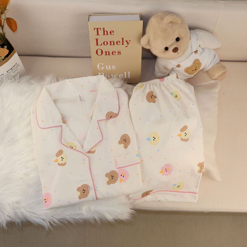 Summer New Cloud Cotton Short-sleeved Shorts Pajamas Women's Sweet Cute Color Bear Head Home Clothes suit Outer Wear Summer New Cloud Cotton Short-sleeved Shorts Pajamas Women's Sweet Cute Color Bear Head Home Clothes suit Outer Wear