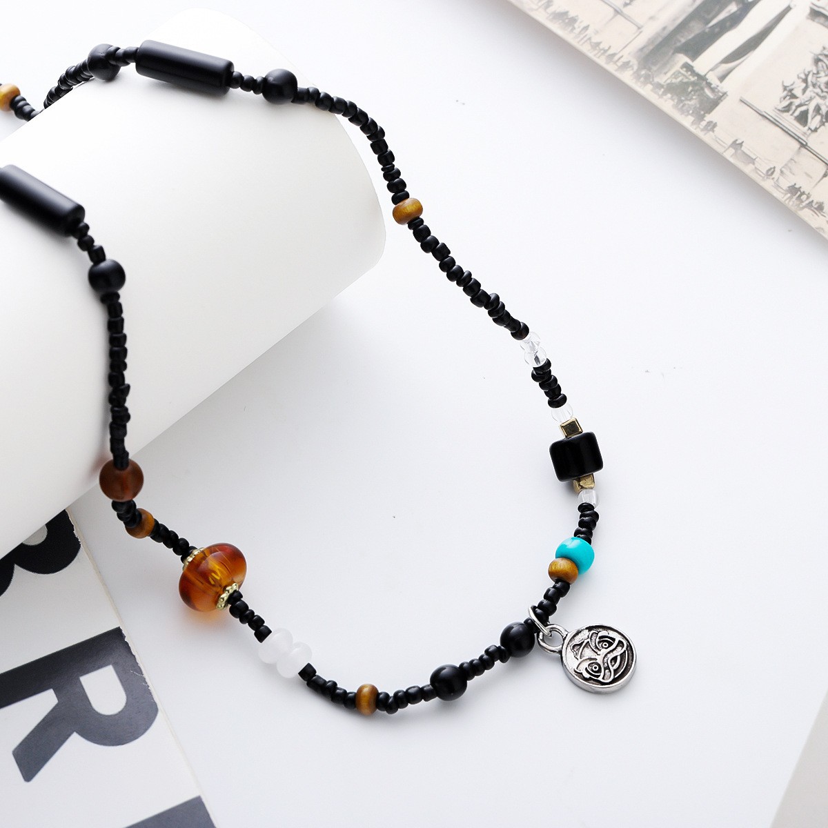 K152-a (lion awakening retro necklace) 1 piece