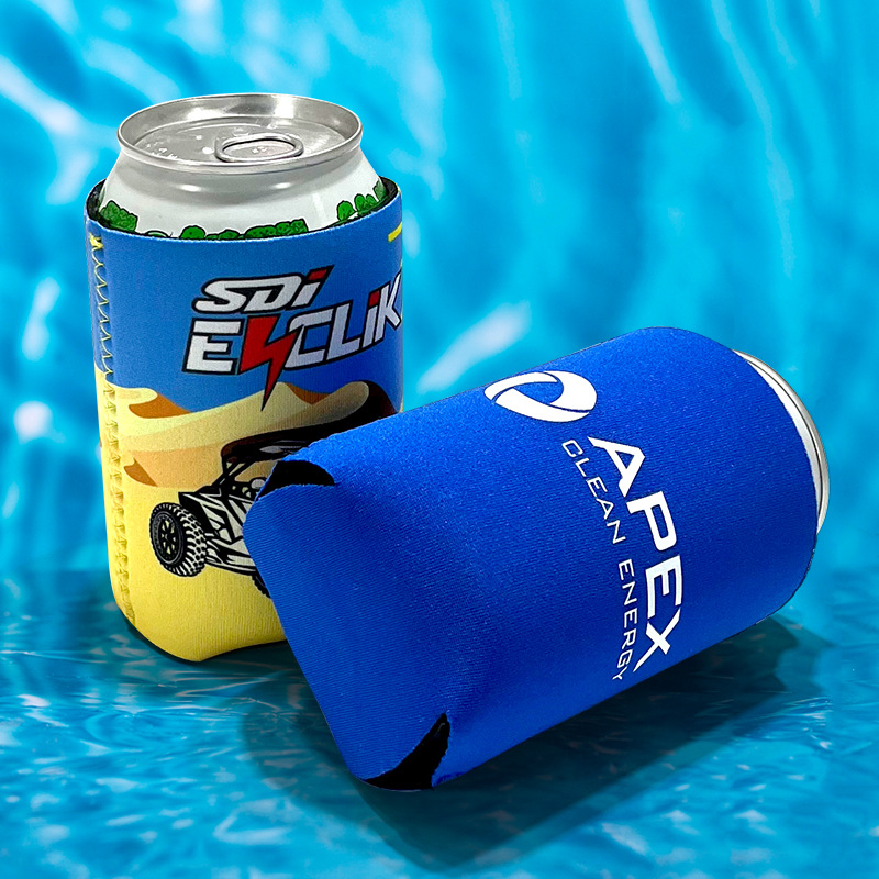 Diving Material Canister Beer Bottle Sleeve 12oz Foam Cup Sleeve Slender Cola Cup Sleeve with Base Recycled Rpet Material
