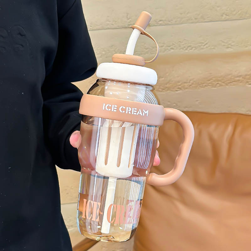 夏の高颜値プラスチックカップビッグマック氷覇カップ大容量カップ茶水分離ストローカップ屋外カップ|undefined