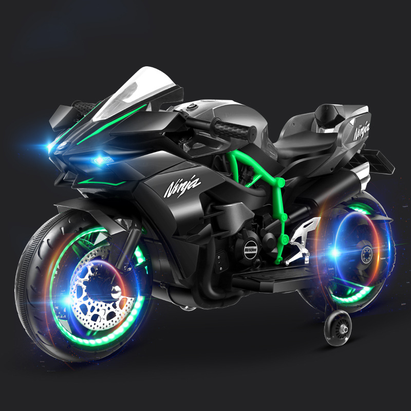 Triciclo de motocicleta eléctrica para niños bebé sentado niños y niñas coche de juguete niños cargando coche de batería de control remoto