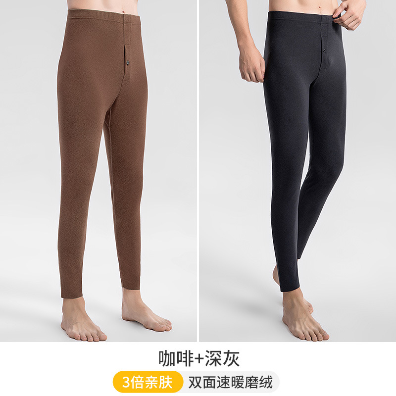 Pantalones calientes de otoño de cotton, pantalones cálidos para hombres, pantalones de algodón sin marcas de doble cara, pantalones de invierno nuevos
