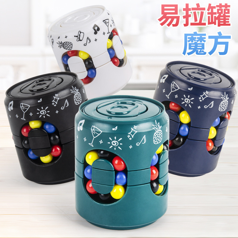 Giroscopio giratorio transfronterizo Niños cubo de Coca-Cola frijoles de Coca-Cola frijoles de dedo nuevo juguete de cubo de Rubik Easy