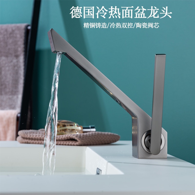 Amazon transfronterizo uno por uno, todo el grifo de lavabo frío y caliente de cobre, cascada creativa de un solo agujero, salida de agua, hotel, villa, hogar