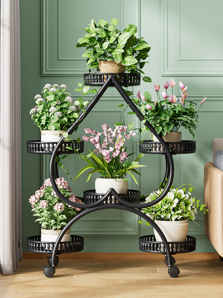 블랙 - 대담하고 두꺼워진 6개의 냄비 [무료 범용 바퀴]