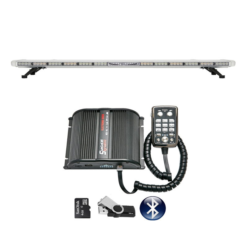 High-power LED long-row warning light, strobe light, Bluetooth MP3 siren speaker 1.6m Strobe light 8400-4H