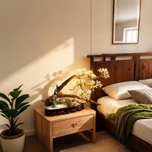 禅枝引灯禅意山水根雕台灯摆件 家居软装精品商务酒店