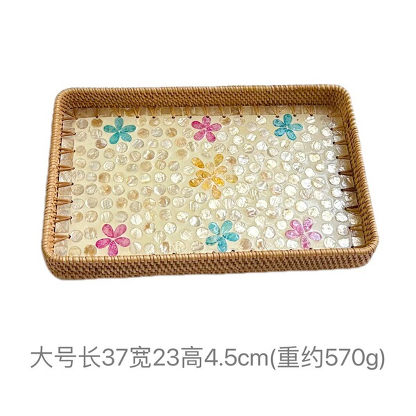 Vietnamese rattan shell tray fruit plate grows square tray household…