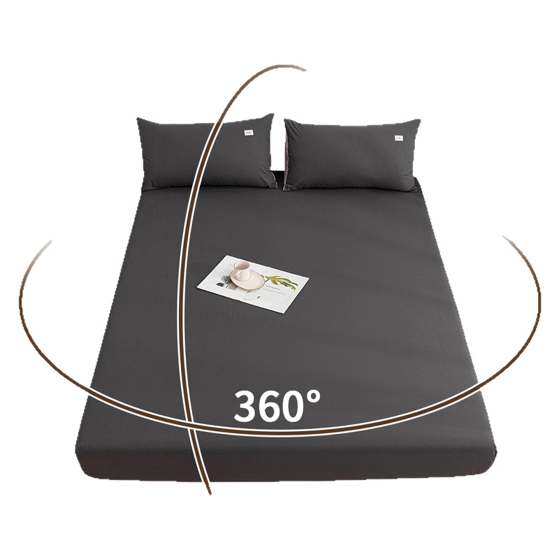 Nueva funda de cama de algodón de color sólido de una sola pieza funda de cama gruesa de algodón puro 2025 nueva funda de cama funda de cama universal para todas las estaciones