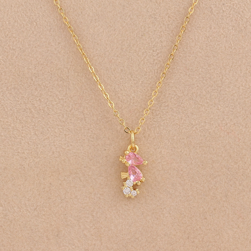 Cute Animal Fruit Copper Necklace Inlay Zircon Copper Necklaces