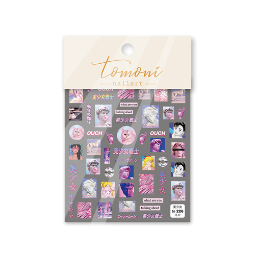 tomoni Thin Tough 226 Adhesive Manicure Stickers Japanese Style Stickers 5d Nail Stickers  New Avatar Beautiful Girl