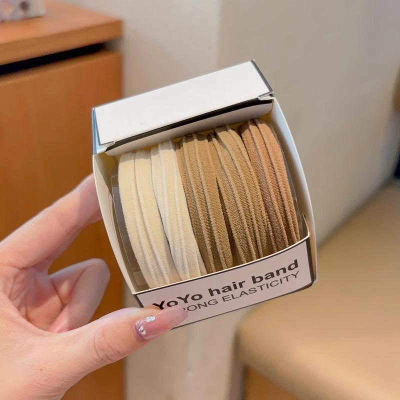 Corea del Sur de alta elasticidad sin costura correa de goma mujer de verano anillo de cabello tocado de cabello no lesionar el cabello no marcas de cabello